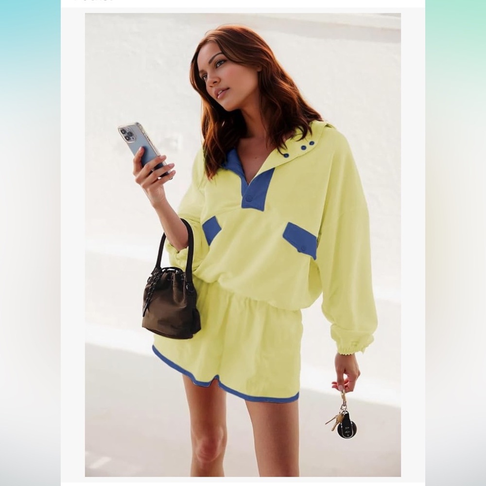 Yellow and Blue Athletic Set